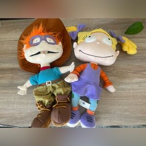 Set of 2 Universal Studios Rugrats 18” Plush Dolls Nickelodeon Chuckie Angelica